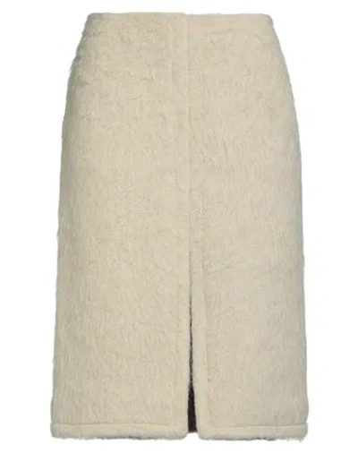 Dries Van Noten Woman Midi Skirt Ivory Size 4 Wool, Alpaca Wool, Polyamide In White