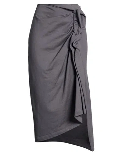 Dries Van Noten Woman Midi Skirt Lead Size 2 Cotton In Black