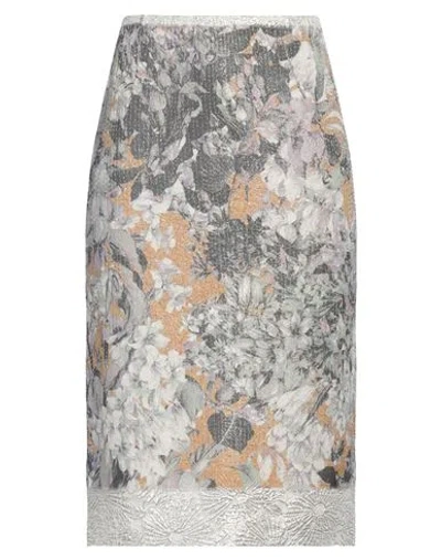 Dries Van Noten Woman Midi Skirt Lead Size 6 Silk, Polyester In Multi