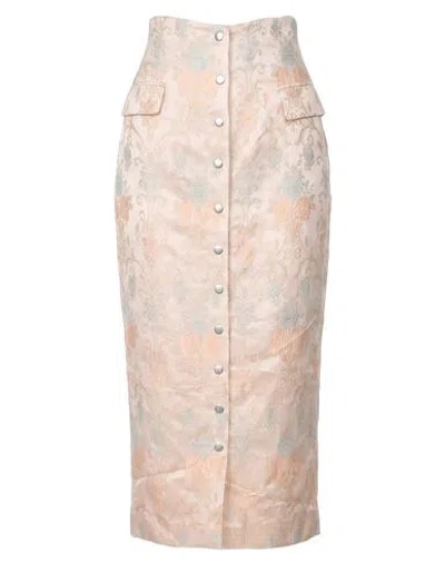 Dries Van Noten Woman Midi Skirt Light Pink Size 6 Acetate, Cupro In Black