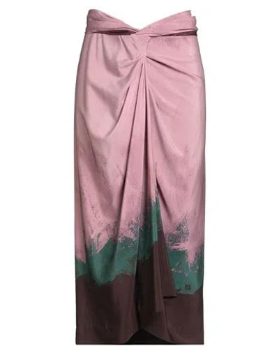 Dries Van Noten Woman Midi Skirt Mauve Size 6 Silk, Elastane In Purple