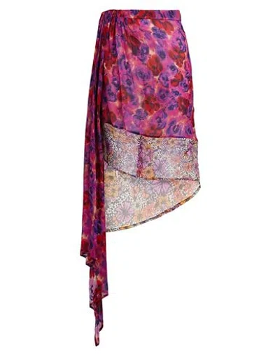 Dries Van Noten Woman Midi Skirt Purple Size 8 Viscose, Silk