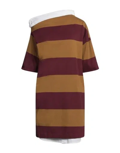 Dries Van Noten Orange & Red Layered Minidress In 203 Mustard