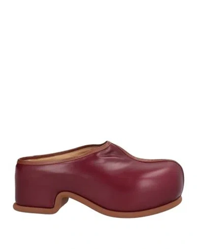 Dries Van Noten Woman Mules & Clogs Burgundy Size 8 Leather In Brown