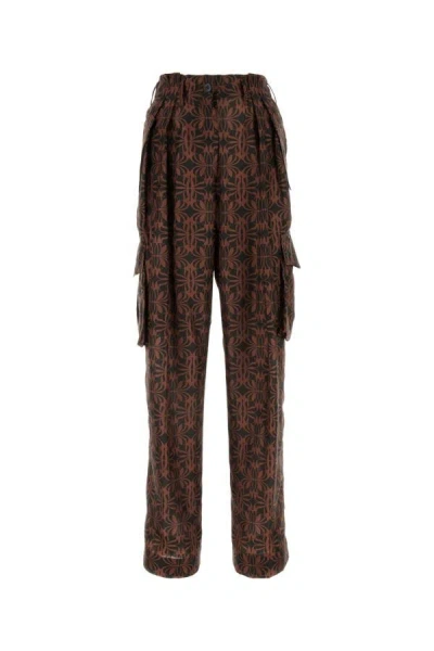 Dries Van Noten Silk Satin Straight Pants In Black