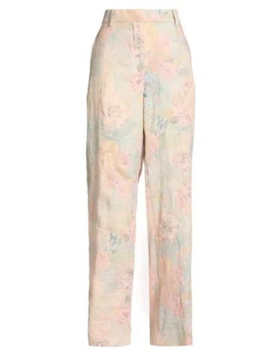 Dries Van Noten Woman Pants Apricot Size 10 Linen, Polyester In Multi