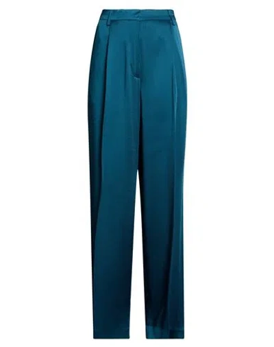 Dries Van Noten Woman Pants Deep Teal Size 8 Acetate, Viscose In Blue