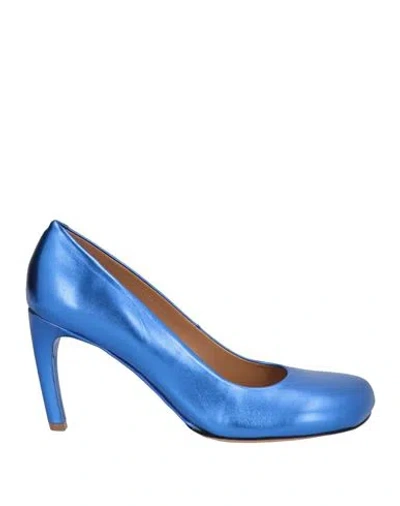 Dries Van Noten Woman Pumps Bright Blue Size 11 Leather