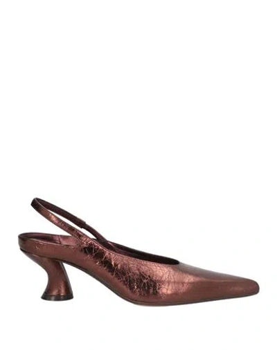 Dries Van Noten Woman Pumps Bronze Size 8 Leather In Multi