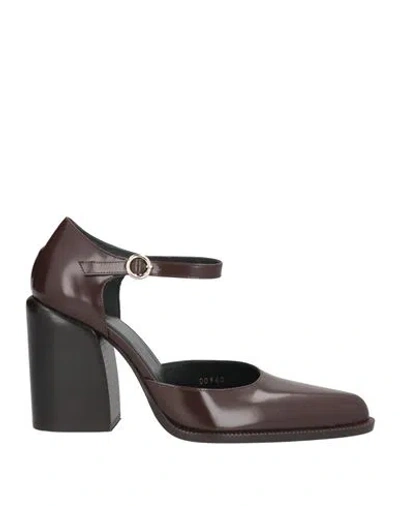 Dries Van Noten Woman Pumps Chocolate Brown Size 7 Leather