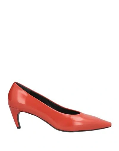 Dries Van Noten Woman Pumps Orange Size 8 Leather