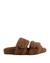 Dries Van Noten Woman Sandals Brown Size 4 Shearling