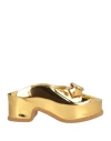Dries Van Noten Women's Patent Leather Buckle Mules In Gold
