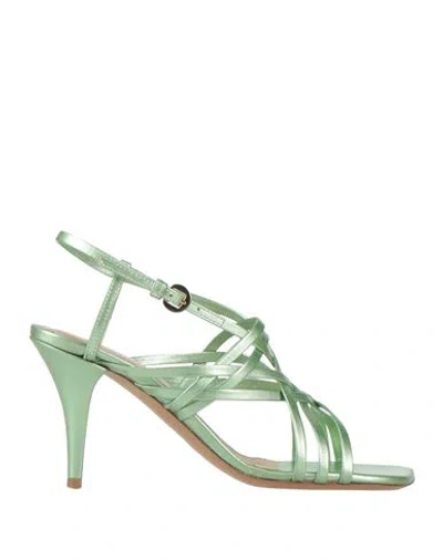 Dries Van Noten Woman Sandals Light Green Size 5 Leather