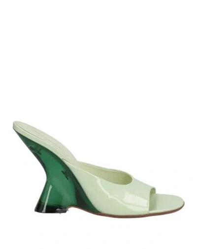 Dries Van Noten Woman Sandals Light Green Size 8 Leather