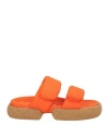 Dries Van Noten Woman Sandals Orange Size 8 Textile Fibers