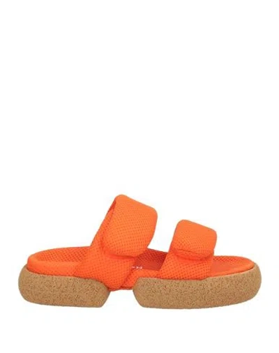 Dries Van Noten Woman Sandals Orange Size 8 Textile Fibers