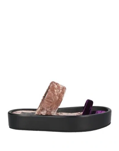 Dries Van Noten Woman Sandals Purple Size 8 Textile Fibers