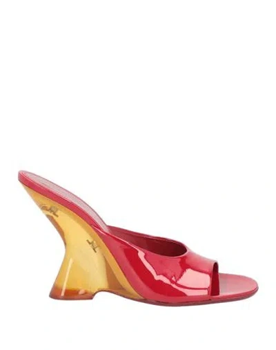 Dries Van Noten Woman Sandals Red Size 6 Leather In Multi