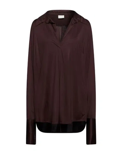 Dries Van Noten Woman Shirt Dark Brown Size L Viscose
