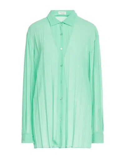 Dries Van Noten Woman Shirt Green Size 10 Polyester