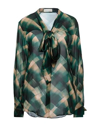 Dries Van Noten Woman Shirt Green Size 8 Viscose