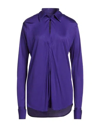 Dries Van Noten Woman Shirt Purple Size M Viscose In Blue