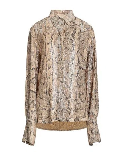 Dries Van Noten Woman Shirt Sand Size 8 Viscose In Neutral