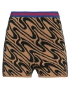 DRIES VAN NOTEN DRIES VAN NOTEN WOMAN SHORTS & BERMUDA SHORTS CAMEL SIZE M VISCOSE, MERINO WOOL, POLYESTER