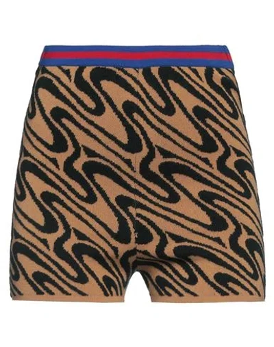 Dries Van Noten Woman Shorts & Bermuda Shorts Camel Size M Viscose, Merino Wool, Polyester In Beige