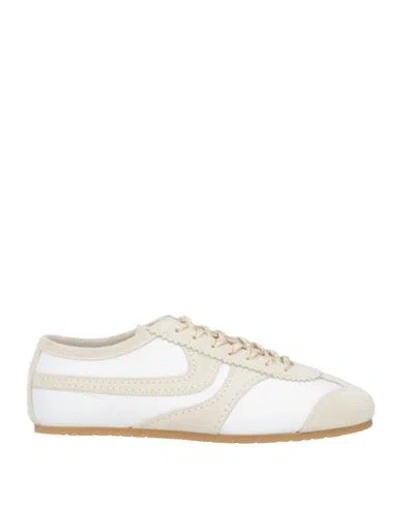 Dries Van Noten Woman Sneakers Ivory Size 8 Leather In Animal Print