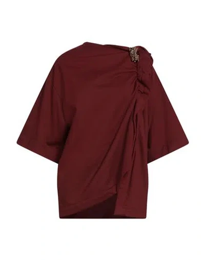 Dries Van Noten Woman Sweatshirt Burgundy Size S Cotton