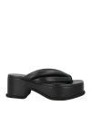 Dries Van Noten Leather Platform Thong Sandals In Black