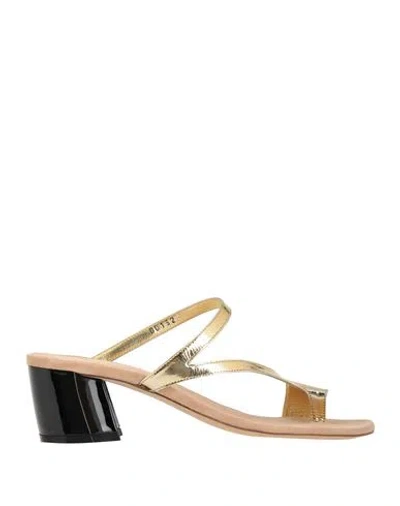 Dries Van Noten Woman Thong Sandal Gold Size 7.5 Leather