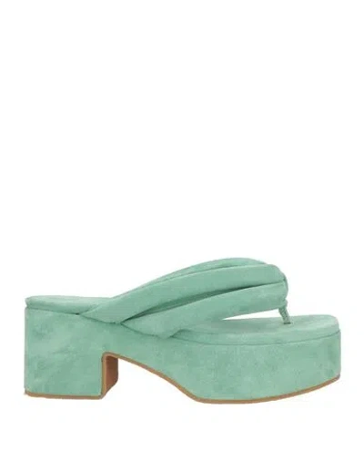Dries Van Noten Woman Thong Sandal Light Green Size 7.5 Leather