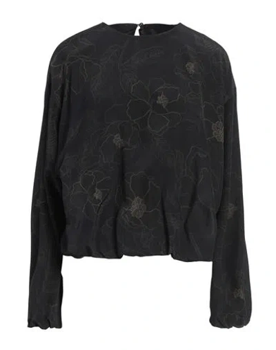 Dries Van Noten Woman Top Black Size 6 Silk