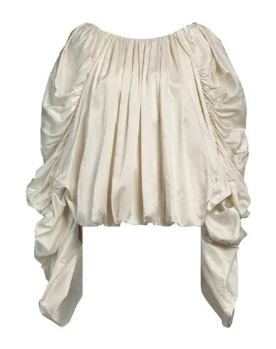 Dries Van Noten Woman Top Ivory Size 10 Cotton, Cupro In White