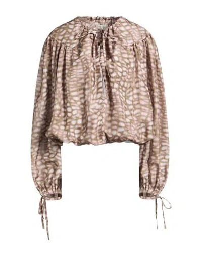 Dries Van Noten Woman Top Light Pink Size M Silk In Brown