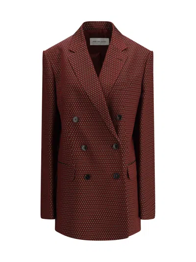 DRIES VAN NOTEN DRIES VAN NOTEN WOMEN JACKET WITH A JAQUARD TIE MOTIF