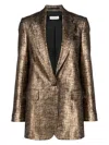 Dries Van Noten Long Sleeved Suit Jacket In Metallic