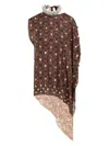 Dries Van Noten Embellished Silk-chiffon And Crepon Top In Black