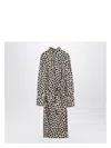 Dries Van Noten Polka Dot Dress With Bow And Belt In Gray