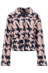 Dries Van Noten Tesnim Wool Knit Houndstooth Cardigan In Blue