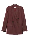 Dries Van Noten Double-breasted Polka Dot Blazer Jackets Bordeaux In Animal Print