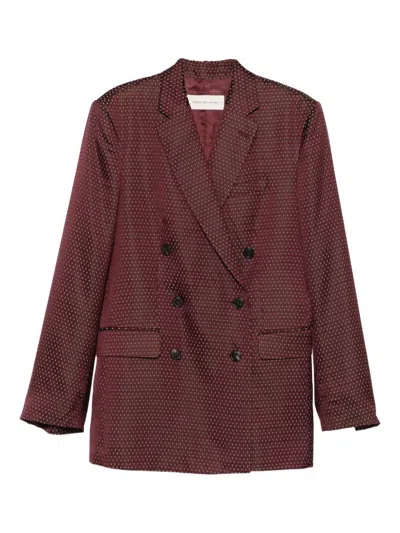 Dries Van Noten Women Bafya Double-breasted Jacket In Burgundy