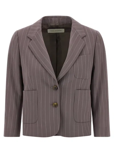 Dries Van Noten 01140-bamis 3306 W W Jacket In Gray