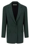 Dries Van Noten Single Breasted Blazer In Green