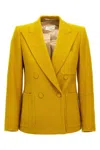 Dries Van Noten 'blazer Double-breasted Tailored Structured Shoulders' In Yellow