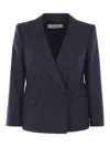 Dries Van Noten Structured Jacket With Chest And Flap Pockets In Blue