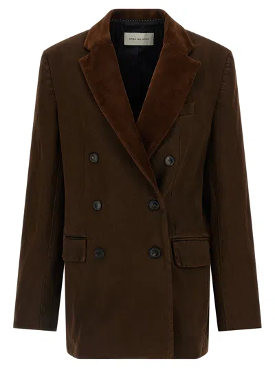 Dries Van Noten Befya Blazer Befya Double-breasted Blazer In Brown